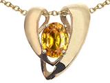 Tommaso Design™ Oval 9x7mm Genuine Citrine Pendant Enhancer with large opening for Omega Chain