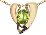 Tommaso Design™ Oval 9x7mm Genuine Peridot Pendant Enhancer with large opening for Omega Chain