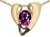 Tommaso Design™ Oval 9x7mm Genuine Pink Tourmaline Pendant Enhancer with large opening for Omega Chain
