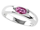 Tommaso Design™ Oval 6x4mm Genuine Pink Tourmaline Ring