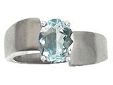 Tommaso Design™ Oval 9x7mm Genuine Aquamarine Ring