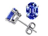 Tommaso Design™ Genuine Tanzanite Oval 6x4mm Stud Earrings