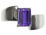 Tommaso Design™ Emerald Octagon Cut 8x6mm Genuine Iolite Ring