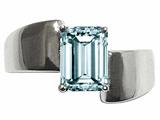 Tommaso Design™ Genuine Aquamarine Ring