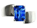Tommaso Design™ Octagon Cut Created Sapphire 8x6mm Solitaire Ring