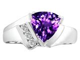 Tommaso Design™ Genuine Amethyst and Diamond Ring