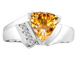 Tommaso Design™ Trillion 7mm Genuine Cittrine and Diamond Ring