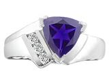 Tommaso Design™ Trillion 7mm Genuine Iolite and Diamond Ring