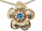 Genuine Emerald and Diamond Flower Pendant
