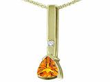 Tommaso Design™ Trillion 7mm Genuine Citrine and Diamond Pendant