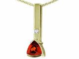 Tommaso Design™ Trillion 7mm Genuine Garnet and Diamond Pendant