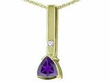 Tommaso Design™ Trillion 7mm Genuine Iolite and Diamond Pendant