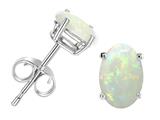 Tommaso Design™ Oval Genuine Opal Earrings Studs