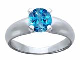 Tommaso Design™ Round 6mm Genuine Blue Topaz Ring