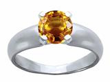 Tommaso Design™ Round 6mm Genuine Citrine Ring