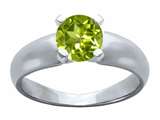 Tommaso Design™ Round 6mm Genuine Peridot Ring