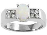 Tommaso Design™ Genuine Opal and Diamond Ring