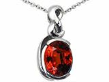 Tommaso Design™ Oval 9x7mm Genuine Garnet Pendant