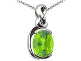 Tommaso Design™ Oval 9x7mm Genuine Peridot Pendant