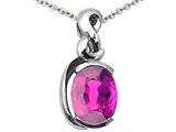 Tommaso Design™ Oval 9x7mm Genuine Pink Tourmaline Pendant
