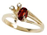 Tommaso Design™ Genuine Garnet and Diamond Ring