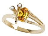 Tommaso Design™ Oval 6x4mm Genuine Citrine and Diamond Ring