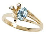 Tommaso Design™ Genuine Aquamarine and Diamond Ring