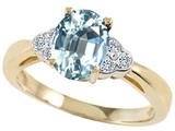 Tommaso Design™ Genuine Aquamarine and Diamond Ring