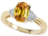 Tommaso Design™ Oval 8x6mm Genuine Citrine and Diamond Ring