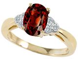 Tommaso Design™ Genuine Garnet and Diamond Ring