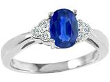 Tommaso Design™ Genuine Sapphire and Diamond Ring