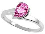 Tommaso Design™ Pear Shape 7x5mm Genuine Pink Tourmaline Ring
