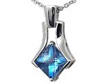 Tommaso Design™ Square Cut Genuine Blue Topaz Pendant