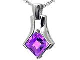 Tommaso Design™ Genuine Square Amethyst Pendant