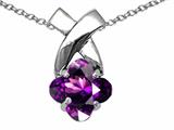 Tommaso Design™ Clover Cut 7mm Genuine Amethyst Pendant