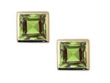 Tommaso Design™ Small Square 4mm Genuine Peridot Earrings
