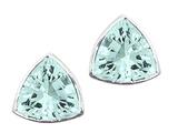 Tommaso Design™ Trillion Cut 6mm Genuine Aquamarine Earrings