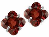 Tommaso Design™ Clover Cut Genuine Garnet Earrings