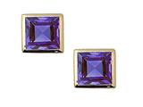 Tommaso Design™ Small Square 4mm Genuine Iolite Earrings