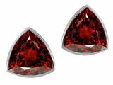Tommaso Design™ Genuine Trillion Garnet Earring Studs