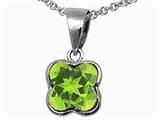 Tommaso Design™ Clover Cut 7mm Genuine Peridot Pendant