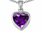 Tommaso Design™ Heart Shape 7mm Genuine Amethyst Pendant