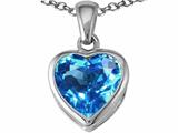 Tommaso Design™ Heart Shape 7mm Genuine Blue Topaz Pendant
