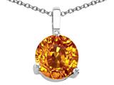 Tommaso Design™ Round 7mm Genuine Citrine Solitaire Pendant