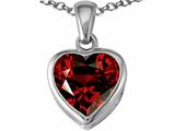Tommaso Design™ Heart Shape 7mm Genuine Garnet Pendant