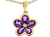 Tommaso Design™ Genuine Pear Shape Amethyst Pendant