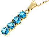 Tommaso Design™ Round 5mm Genuine Blue Topaz Pendant