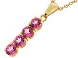 Tommaso Design™ Round 5mm Genuine Pink Tourmaline Pendant