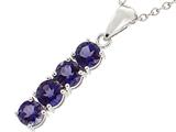Tommaso Design™ 1inch long Genuine Iolite Straight Journey Pendant