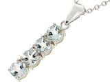 Tommaso Design™ 1inch long Genuine Aquamarine Straight Journey Pendant